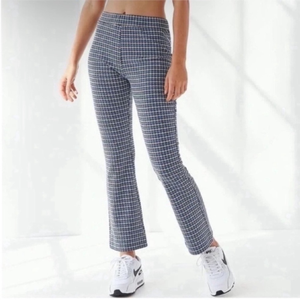 Urban Outfitters Casey Houndstooth Plaid Print Kick Flare Pants